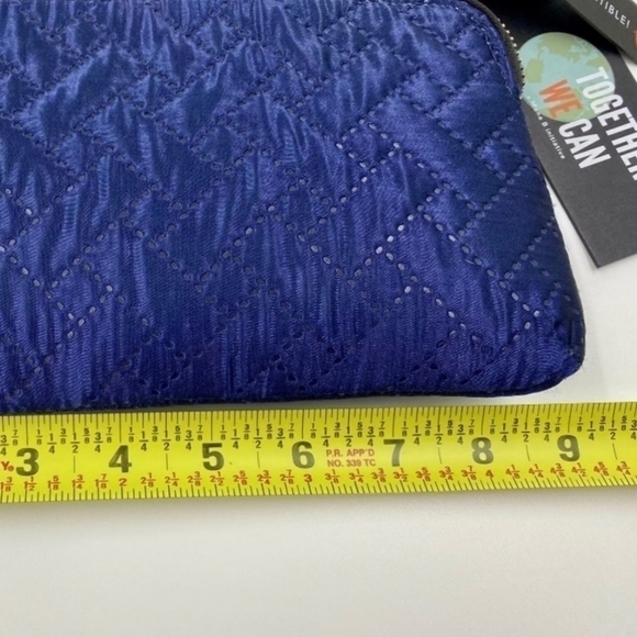 Mona B Posie Crossbody Wristlet Wallet Navy Blue - Picture 11 of 12